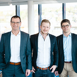 (v. l.) Stefan Schiffer und Nick Binder, Markus Reichert